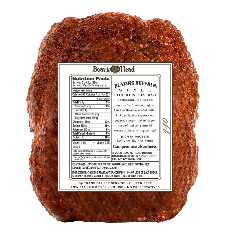 slide 3 of 3, Boar's Head Blazing Buffalo Chicken - Deli Fresh Sliced - 4.5lbs - price per lb, per lb