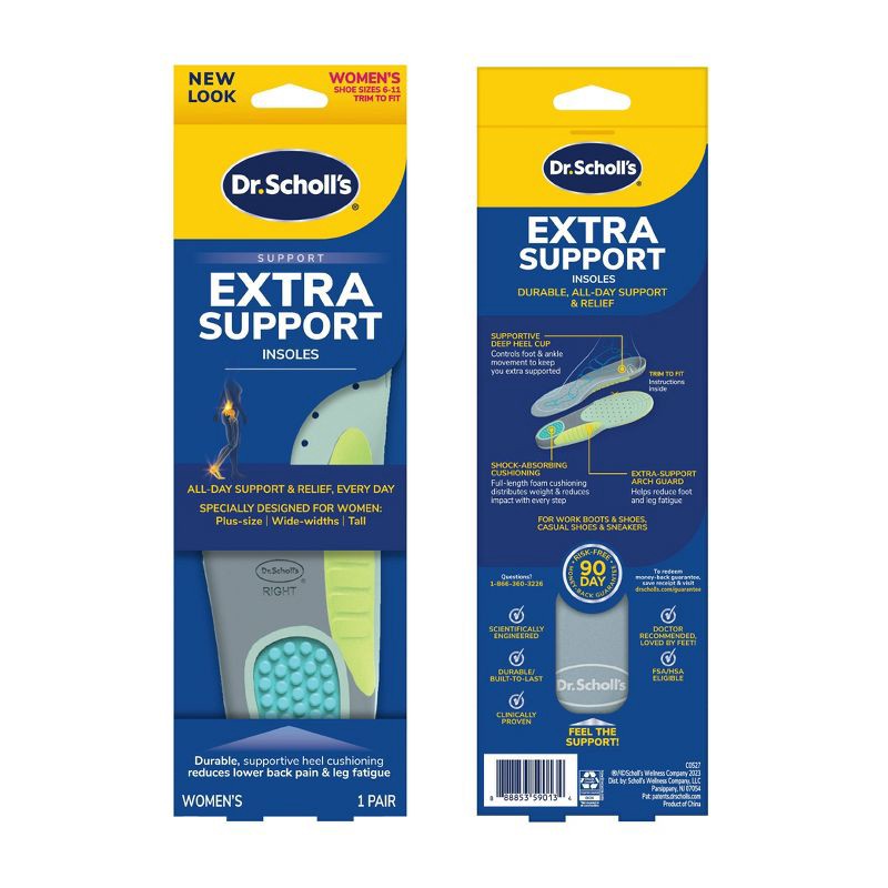slide 3 of 12, Dr. Scholl's Extra Support Trim to Fit Inserts Shoe Insoles for Women - Size 6-11 - 1 Pair, 1 ct