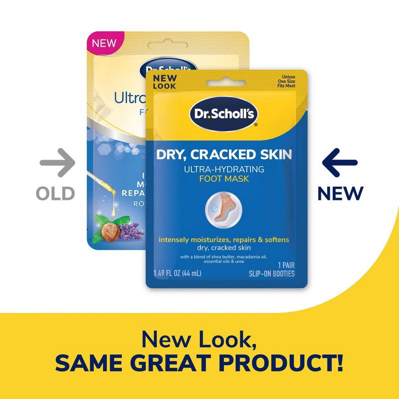 slide 2 of 10, Dr. Scholl's Dry, Cracked Skin Ultra-Hydrating Foot Mask - 1 Pair, 1 ct