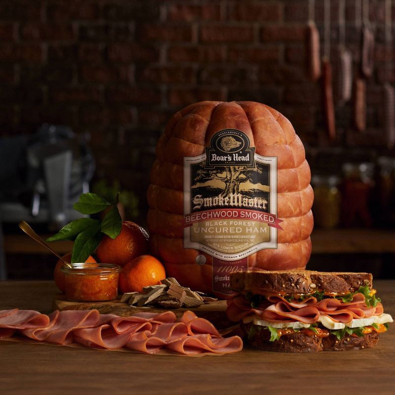slide 4 of 4, Boar's Head SmokeMaster Beechwood Smoked Black Forest Ham - Deli Fresh Sliced - price per lb, per lb