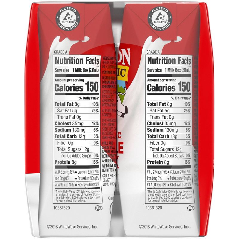 slide 5 of 10, Horizon Organic Whole Milk - 6pk/8 fl oz Boxes, 6 ct; 8 fl oz