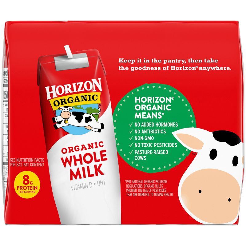 slide 10 of 10, Horizon Organic Whole Milk - 6pk/8 fl oz Boxes, 6 ct; 8 fl oz