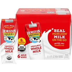 Horizon Organic Whole Milk - 6pk/8 fl oz Boxes
