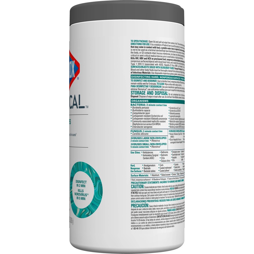 slide 5 of 10, Clorox Clinical Germicidal Wipes - 75ct, 75 ct