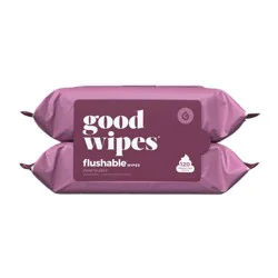 Goodwipes Rosewater Flushable Wipes - 2pk/60ct