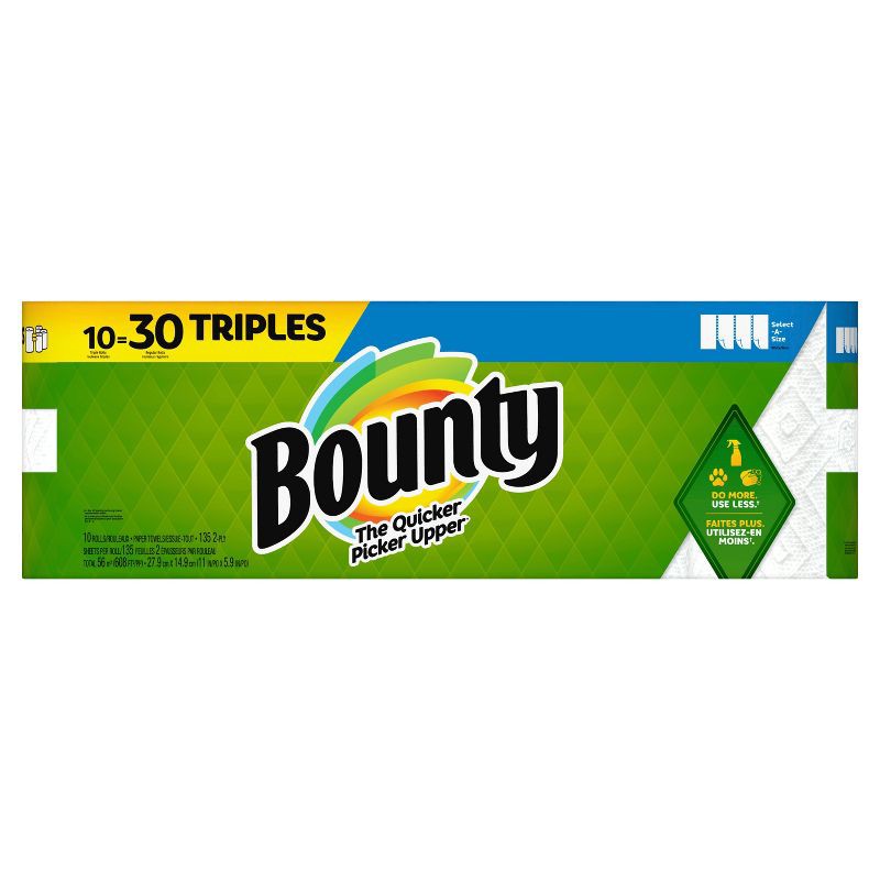 slide 1 of 18, Bounty Select-A-Size Paper Towels - 10 Triple Rolls, 1 ct