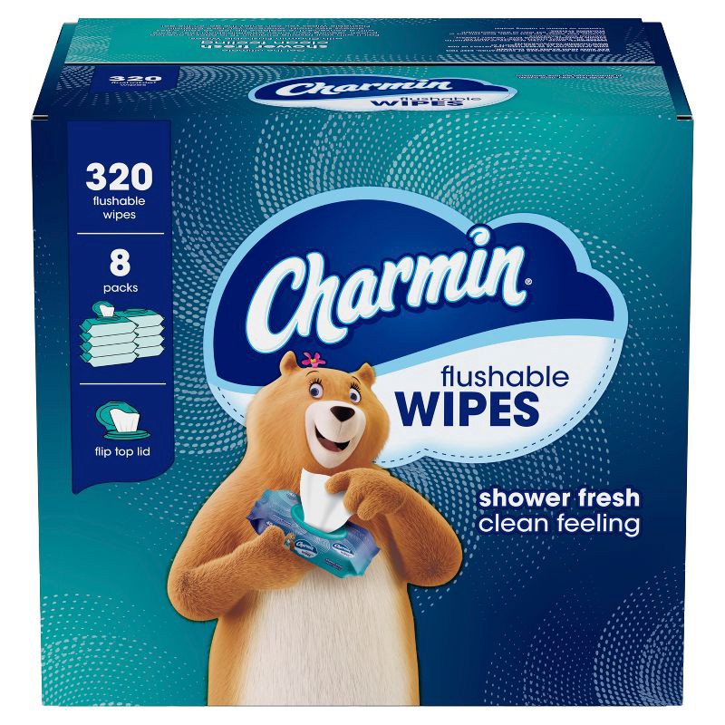 slide 7 of 11, Charmin Flushable Wipes - 8pk/40ct, 8 ct, 40 ct