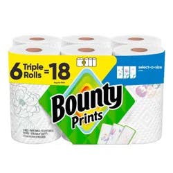 Bounty Printed Select-A-Size Paper Towels - 6 Triple Rolls