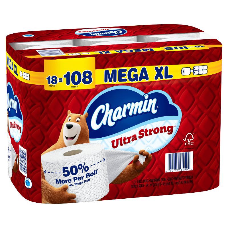 slide 16 of 16, Charmin Ultra Strong Toilet Paper - 18 Mega XL Rolls, 1 ct