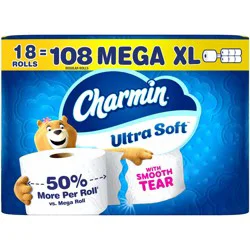 Charmin Ultra Soft Toilet Paper - 18 Mega XL Rolls