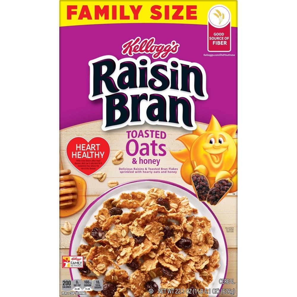 slide 6 of 8, Kellogg's Raisin Bran Raisin Bran Oats Family Size - Kellogg's, 22.1 oz