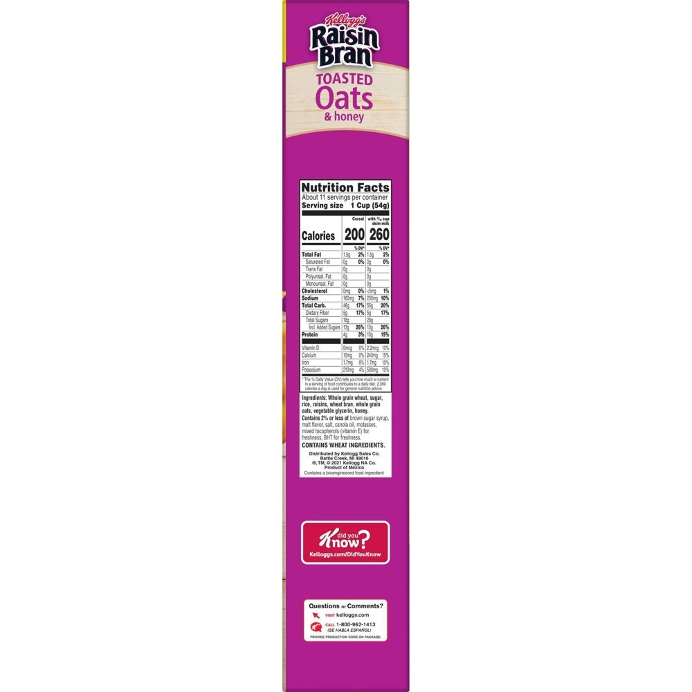 slide 2 of 8, Kellogg's Raisin Bran Raisin Bran Oats Family Size - Kellogg's, 22.1 oz