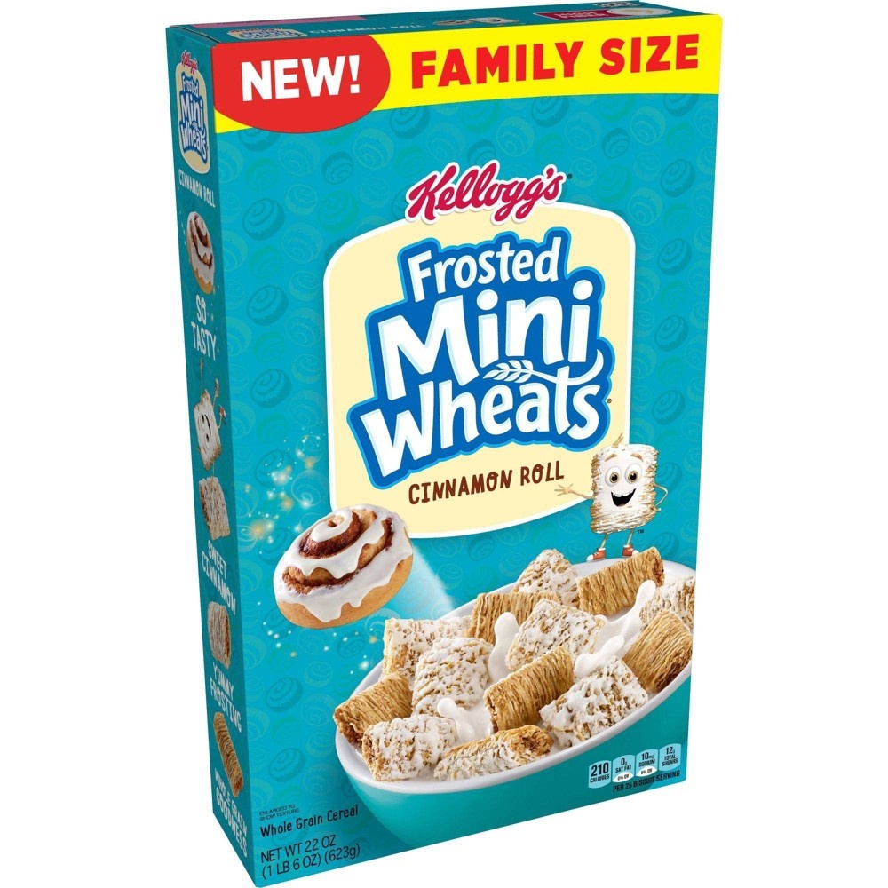 slide 4 of 7, Frosted Mini-Wheats Frosted Mini Wheat Cinnamon Family Size Cereal - 22oz - Kellogg's, 22 oz