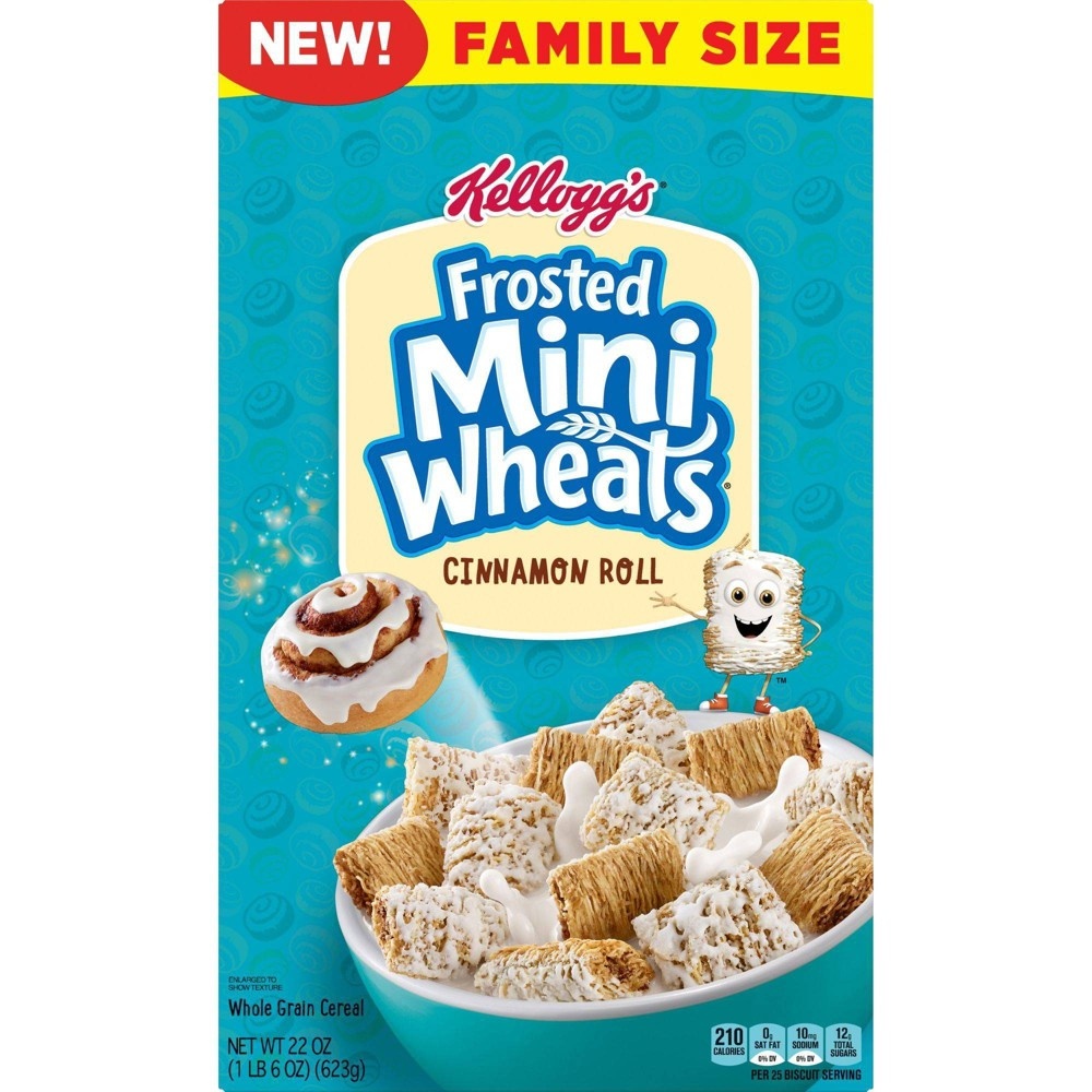 slide 5 of 7, Frosted Mini-Wheats Frosted Mini Wheat Cinnamon Family Size Cereal - 22oz - Kellogg's, 22 oz