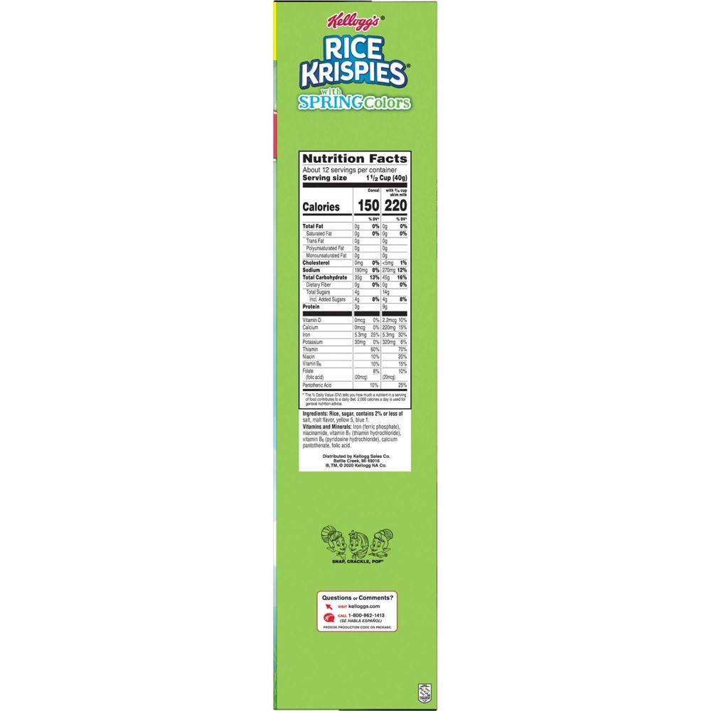 slide 5 of 5, Kellogg's Rice Krispies Cereal, 18 oz