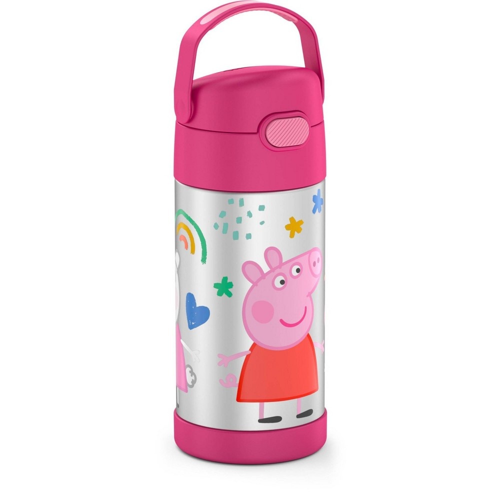 slide 3 of 9, Thermos 12oz FUNtainer Water Bottle with Bail Handle - Pink Peppa Pig, 12 oz