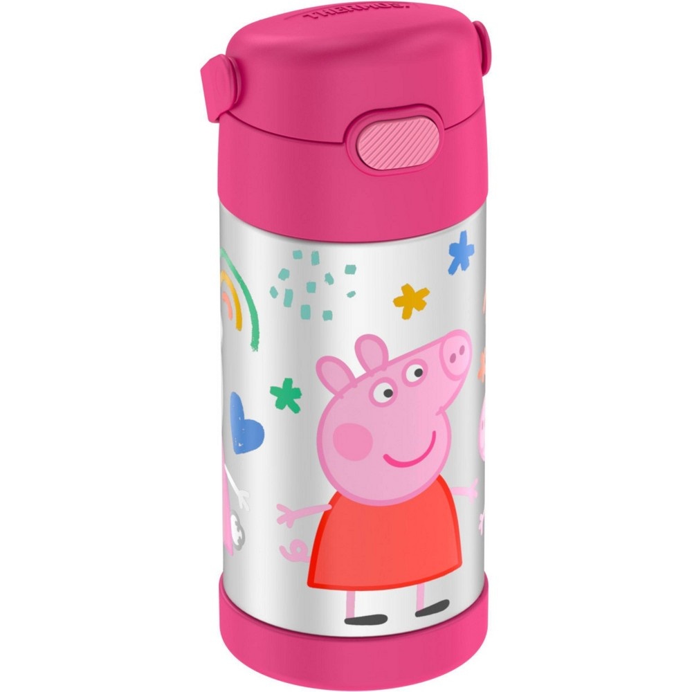 slide 4 of 9, Thermos 12oz FUNtainer Water Bottle with Bail Handle - Pink Peppa Pig, 12 oz