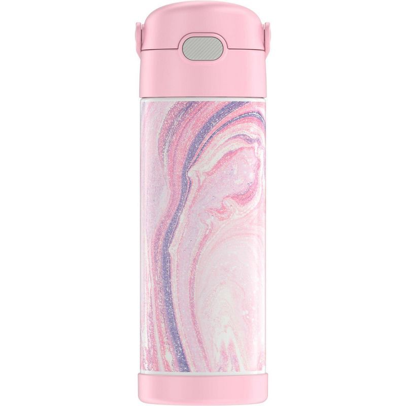 slide 5 of 9, Thermos 16oz Stainless Steel FUNtainer Water Bottle with Bail Handle - Pink Marble, 1 ct