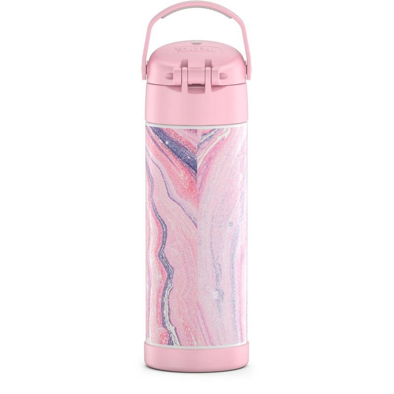 Thermos 16oz FUNtainer Water Bottle with Bail Handle - Pink Marble 1 ct