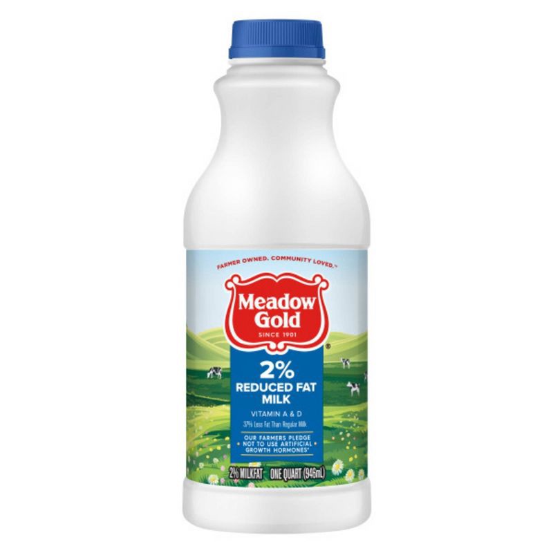 slide 1 of 4, Meadow Gold 2% Reduced Fat Milk - 1qt, 1 qt