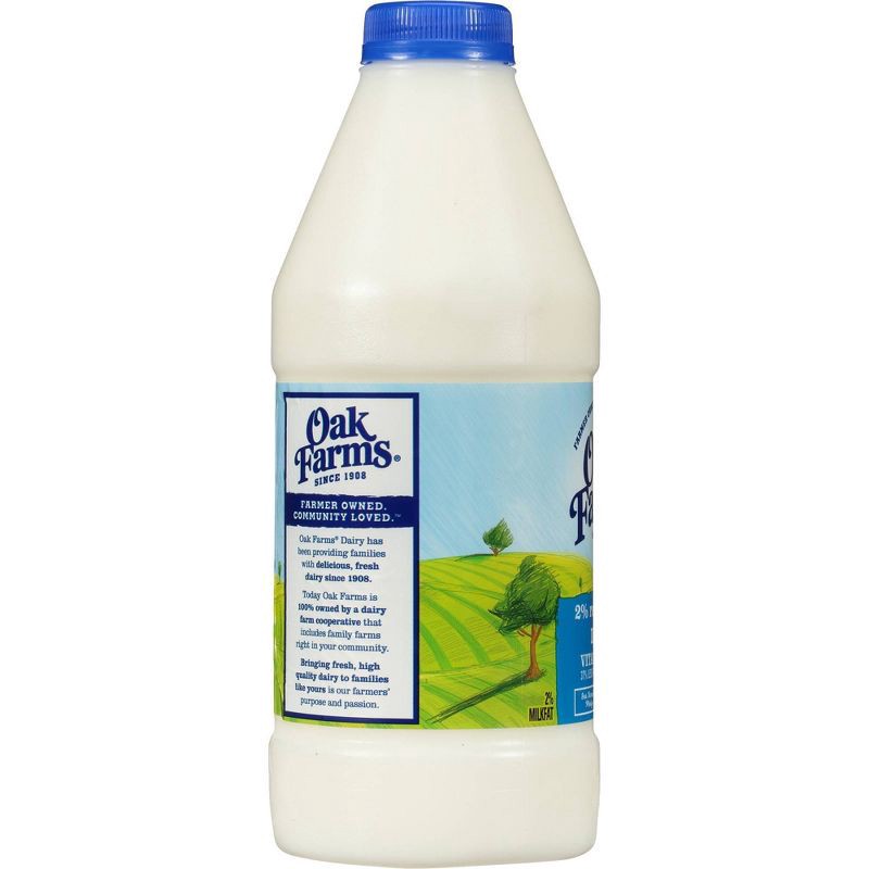 slide 2 of 8, Oak Farms Dairy Oak Farms 2% Reduced Fat Milk - 1qt, 1 qt