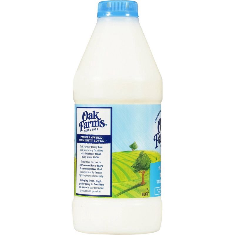 slide 2 of 7, Oak Farms Dairy Oak Farms 1% Lowfat Milk - 1qt, 1 qt
