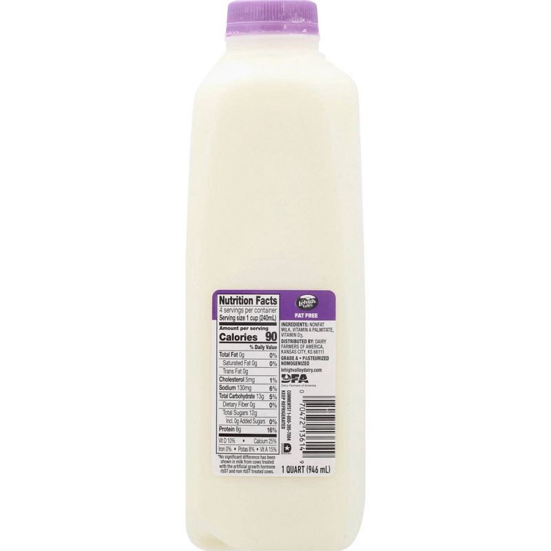 slide 5 of 5, Lehigh Valley Skim Milk - 1qt, 1 qt