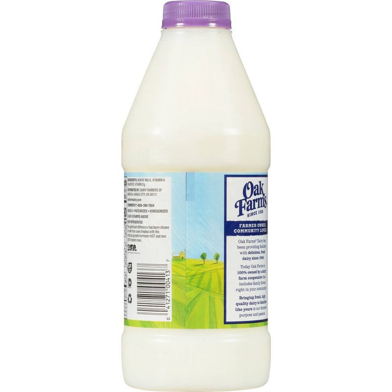 slide 3 of 8, Oak Farms Dairy Oak Farms Fat Free Skim Milk -1qt, 1 qt
