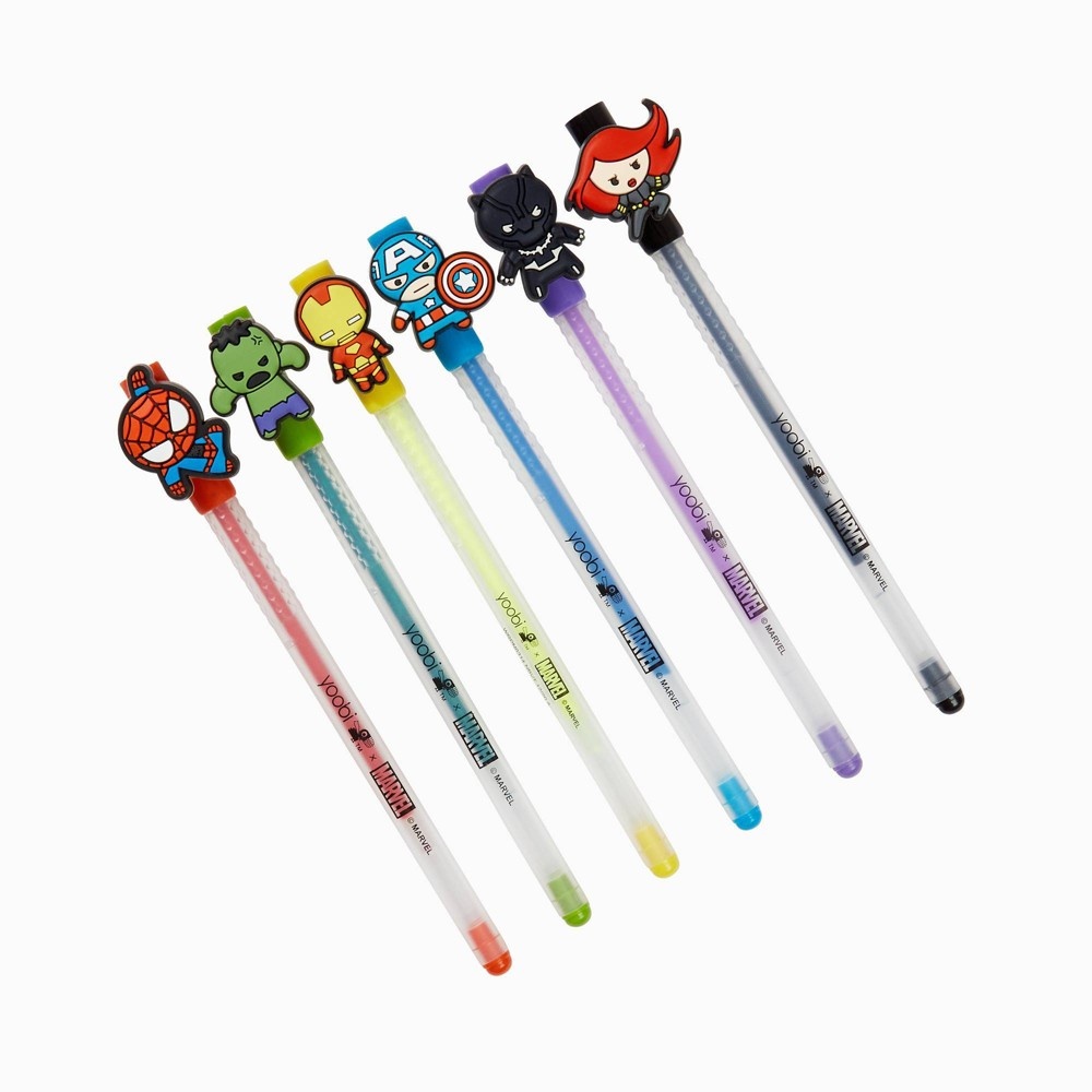 slide 4 of 5, 6pk Gel Pens with Charms Avengers - Yoobi, 6 ct