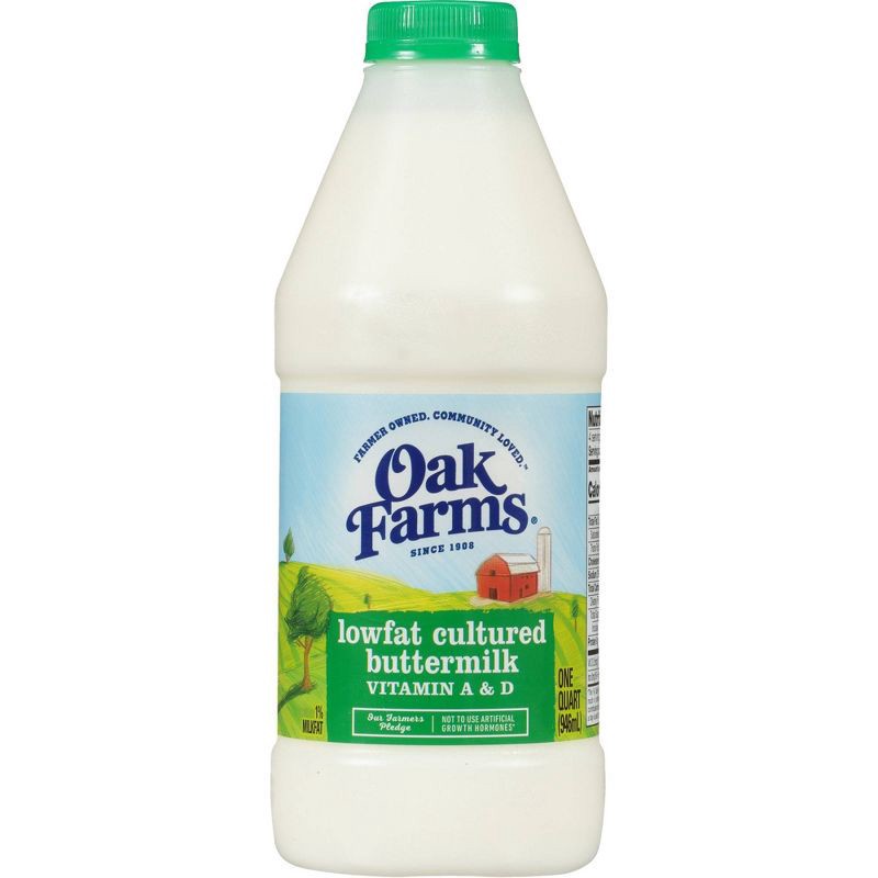 slide 1 of 7, Oak Farms Dairy Oak Farms 1% Lowfat Cultured Buttermilk - 1qt, 1 qt