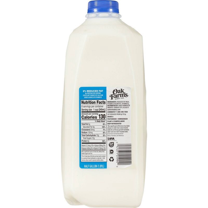 slide 3 of 8, Oak Farms Dairy Oak Farms 2% Reduced Fat Milk - 0.5gal, 1/2 gal