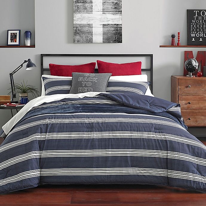 slide 2 of 5, Nautica Craver King Duvet Set - Navy, 1 ct