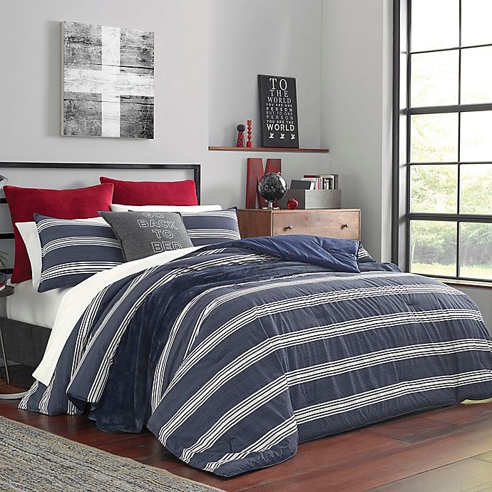 slide 1 of 5, Nautica Craver King Duvet Set - Navy, 1 ct