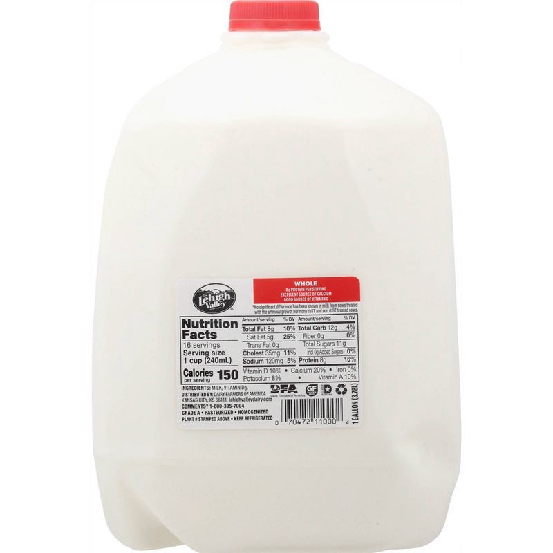 slide 2 of 8, Lehigh Valley Whole Milk - 1gal, 1 gal