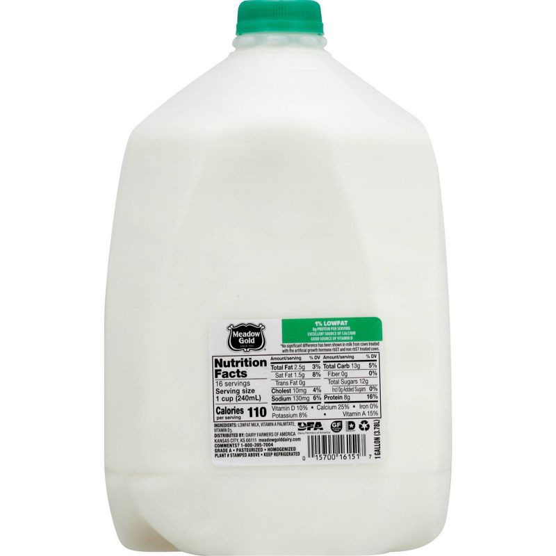 slide 2 of 8, Meadow Gold 1% Milk - 1gal, 1 gal