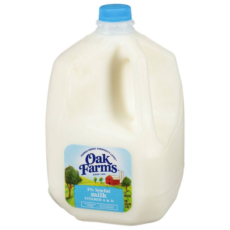 slide 4 of 8, Oak Farms Dairy Oak Farms 1% Lowfat Milk - 1gal, 1 gal
