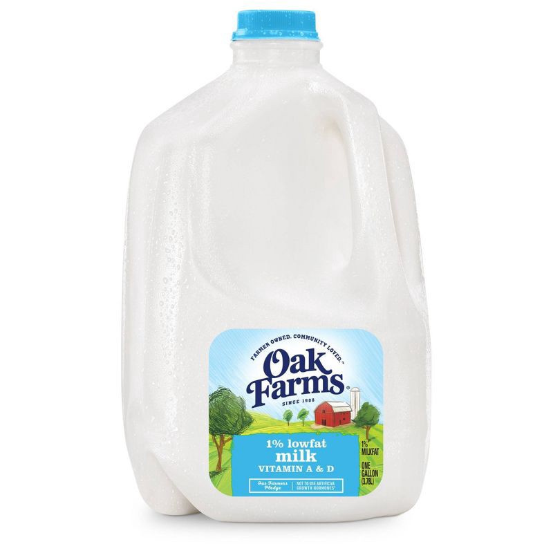 slide 1 of 8, Oak Farms Dairy Oak Farms 1% Lowfat Milk - 1gal, 1 gal