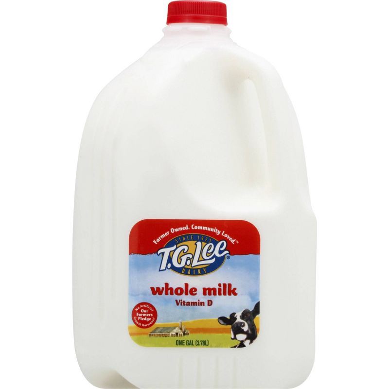 slide 1 of 8, T.G. Lee Whole Milk - 1gal, 1 gal