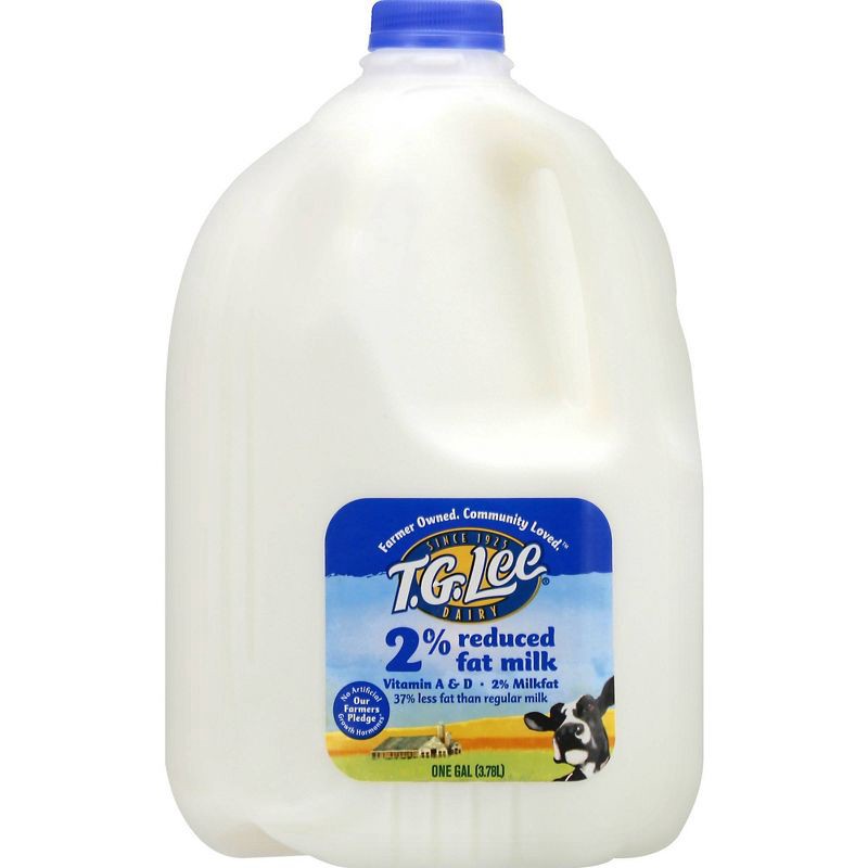 slide 1 of 8, T.G. Lee 2% Milk - 1gal, 1 gal