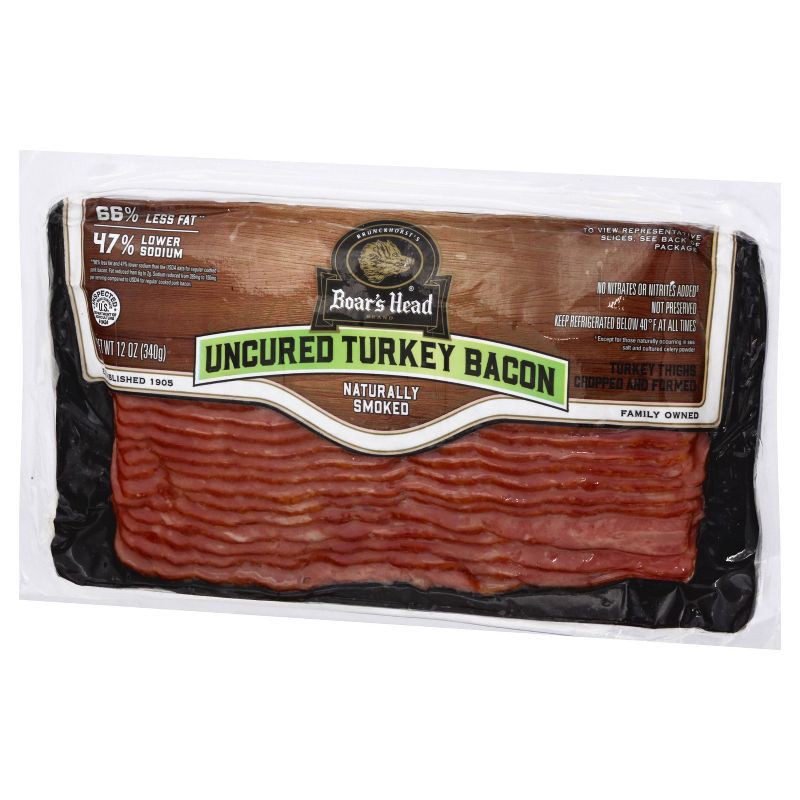 slide 3 of 3, Boar's Head Uncured Turkey Bacon - 12oz, 12 oz