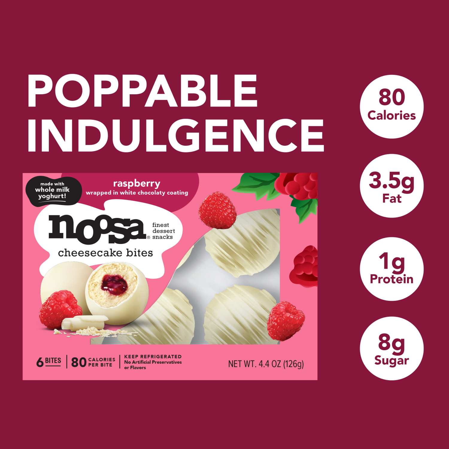 slide 2 of 2, Noosa Raspberry Cheesecake Bites - 6ct/9pk, 6 ct