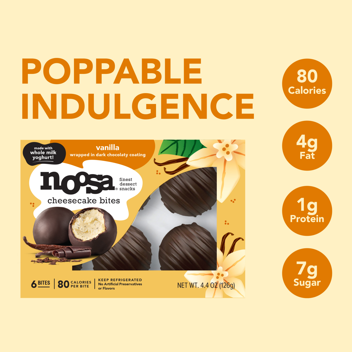 slide 3 of 3, Noosa Vanilla Bean Cheesecake Bites - 6ct/9pk, 6 ct