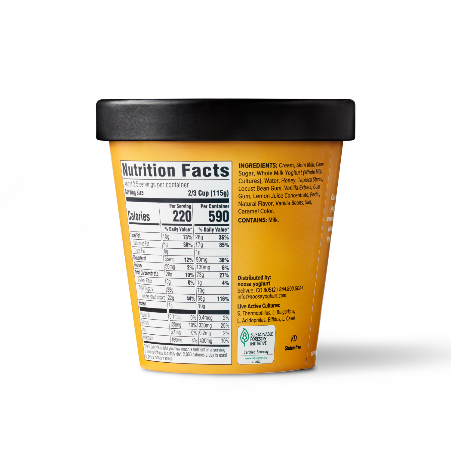 slide 2 of 4, noosa Honey Vanilla Gelato, 14 fl oz