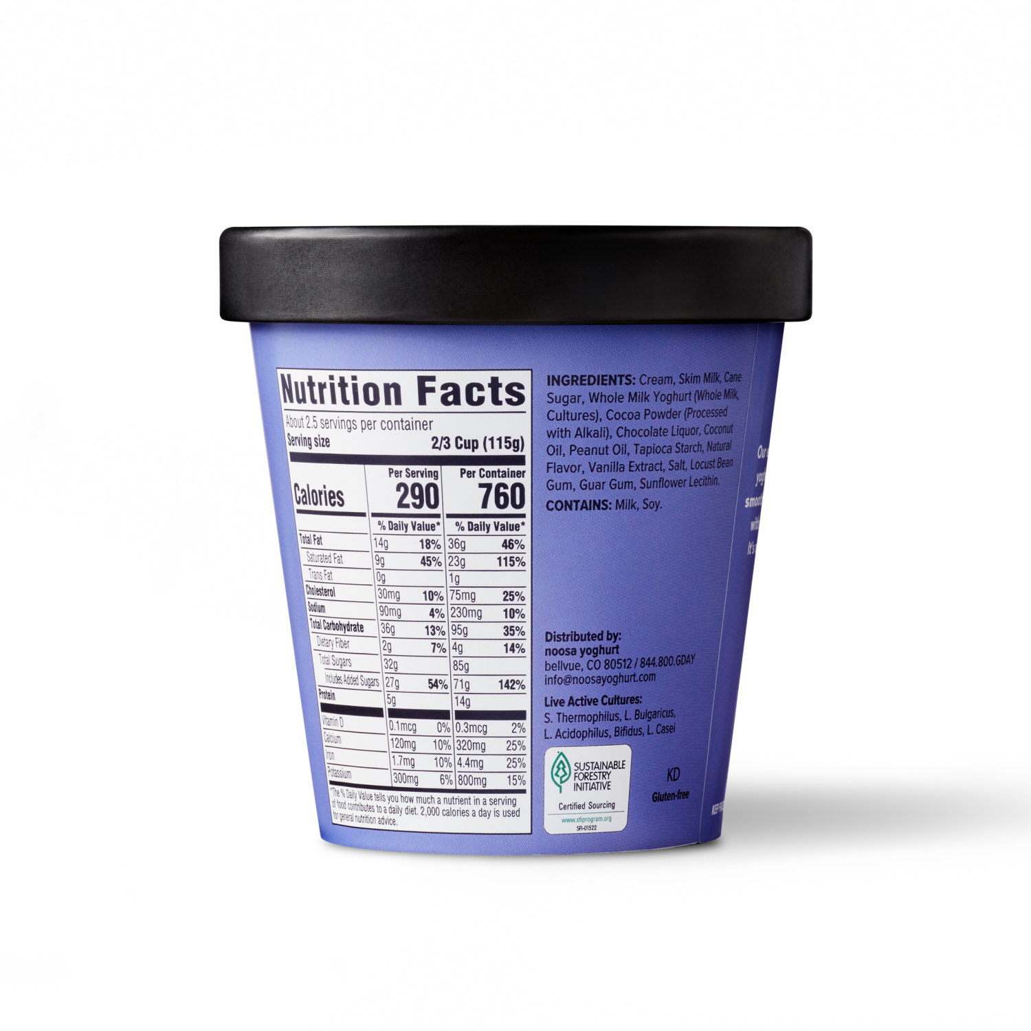 slide 5 of 5, Noosa Chocolate Fudge Gelato, 14 fl oz