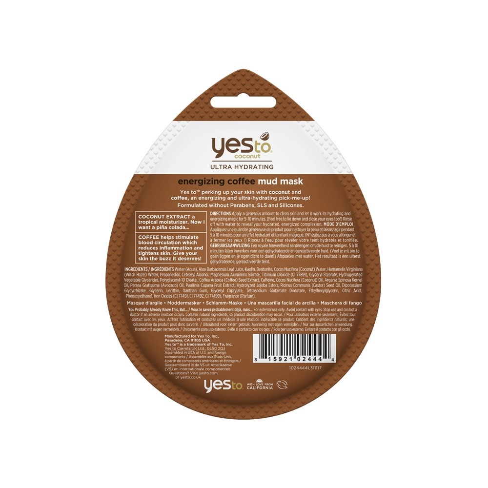 slide 2 of 2, Yes to Coconut Energizing Coffee Mud Mask, 1 ct