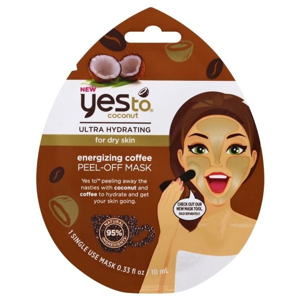 slide 1 of 3, Yes to Coconut Energizing Coffee PeelOff Mask Single Use Facial Treatment, 1 ct