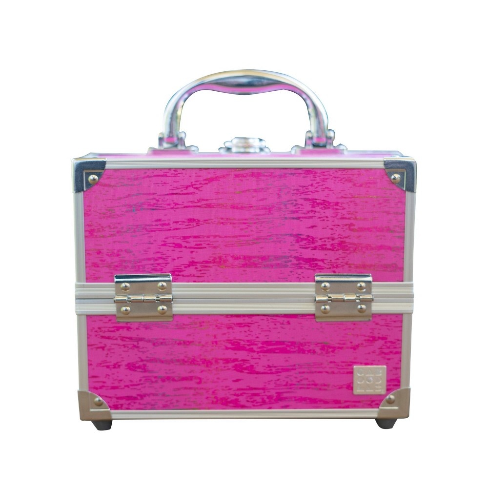 slide 2 of 2, Caboodles Adored Multi Fabric Train Case - Fuchsia, 1 ct