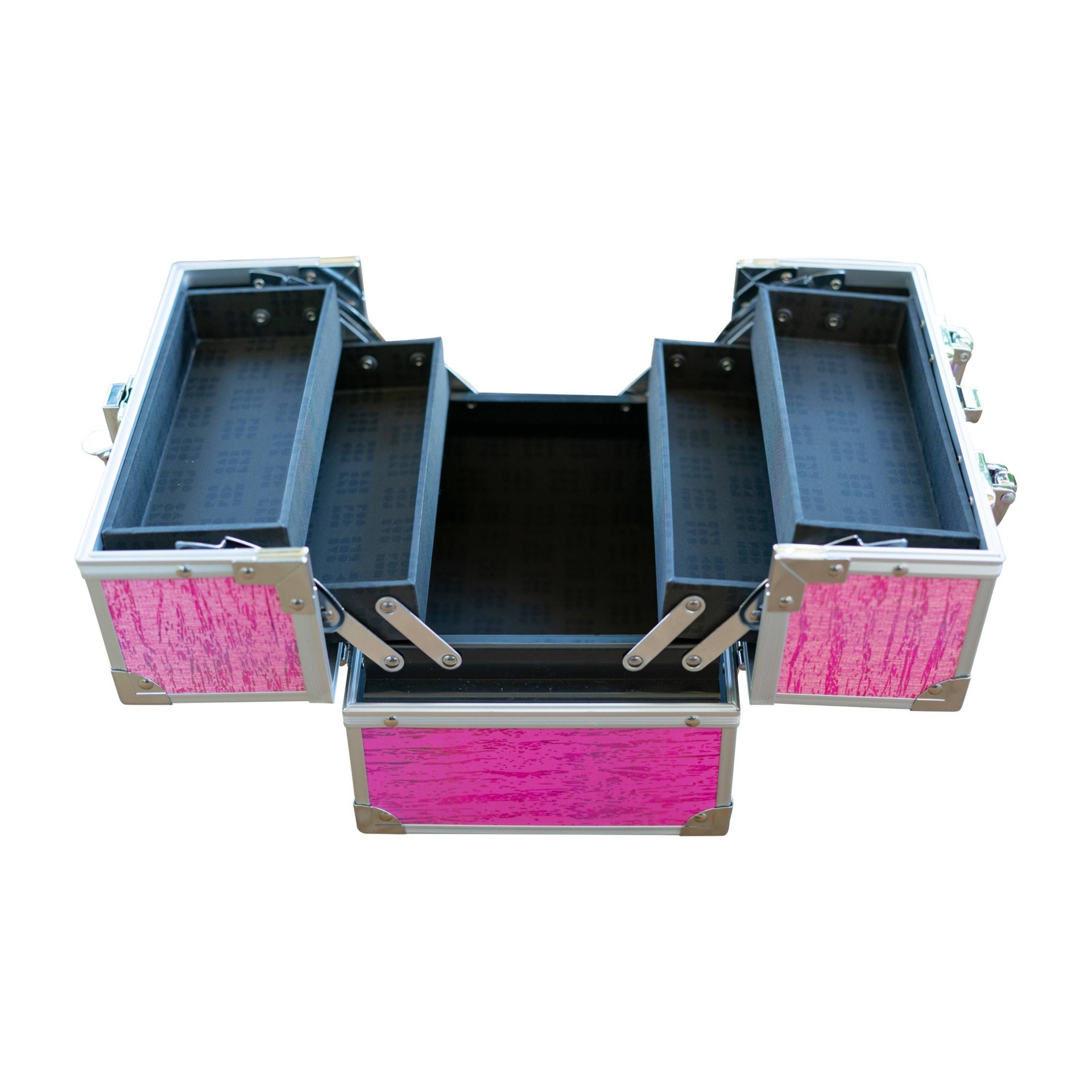 slide 1 of 2, Caboodles Adored Multi Fabric Train Case - Fuchsia, 1 ct