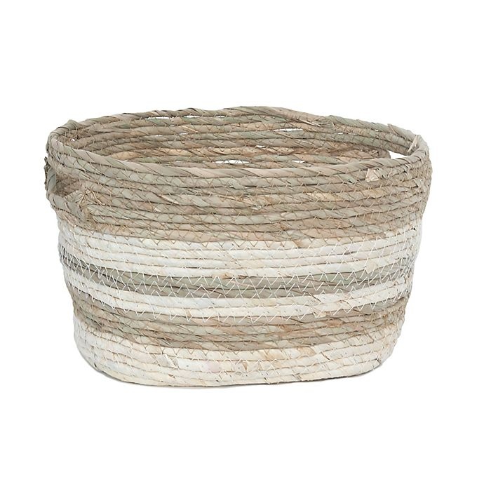 slide 2 of 2, Taylor Madison Designs Small Oval Seagrass and Maize Striped Basket, 1 ct