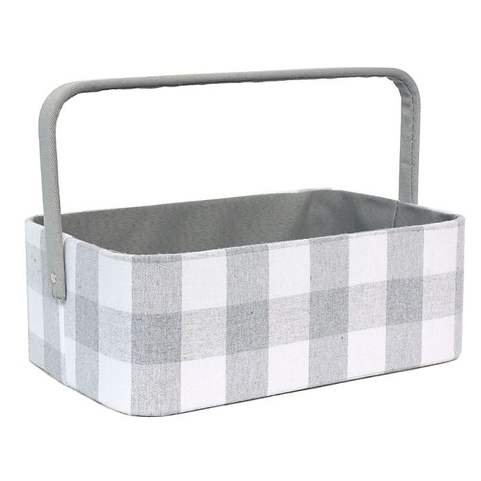 slide 1 of 1, Taylor Madison Designs Buffalo Check Diaper Caddy - Grey/White, 1 ct